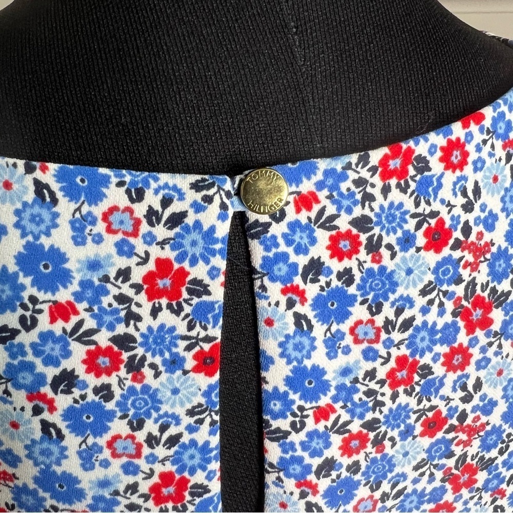 Tommy Hilfiger Blue, Red & White Floral Midi Dress - Picture 4 of 9